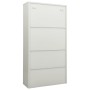 Armadio per Ufficio Grigio Chiaro 90x40x180 cm in Acciaio