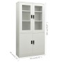 Armadio per Ufficio Grigio Chiaro 90x40x180 cm in Acciaio