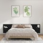 Testiera per Letto con Comodini in Legno Multistrato Nero