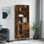 Credenza Rovere Fumo 69,5x34x180 cm in Legno Multistrato