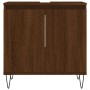 Set Mobili da Bagno 3 pz Rovere Marrone in Legno Multistrato
