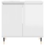 Set Mobili da Bagno 3 pz Bianco Lucido in Legno Multistrato