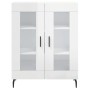 Credenza Bianco Lucido 69,5x34x180 cm in Legno Multistrato