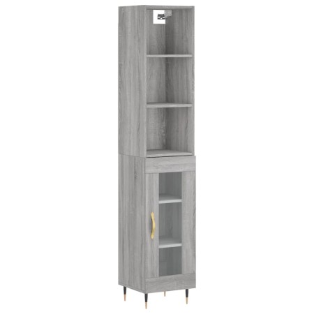 Credenza Grigio Sonoma 34,5x34x180 cm in Legno Multistrato