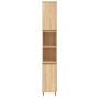 Set Mobili da Bagno 3 pz Rovere Sonoma in Legno Multistrato
