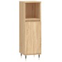 Set Mobili da Bagno 3 pz Rovere Sonoma in Legno Multistrato