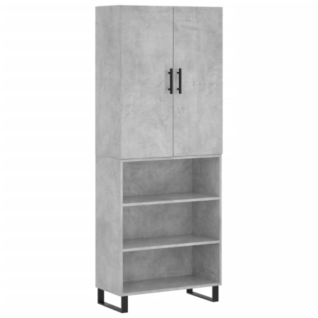 Credenza Grigio Cemento 69,5x34x180 cm in Legno Multistrato