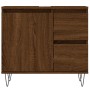 Set Mobili da Bagno 3 pz Rovere Marrone in Legno Multistrato