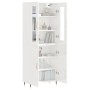 Credenza Bianco Lucido 69,5x34x180 cm in Legno Multistrato