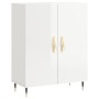 Credenza Bianco Lucido 69,5x34x180 cm in Legno Multistrato