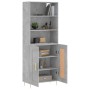 Credenza Grigio Cemento 69,5x34x180 cm in Legno Multistrato