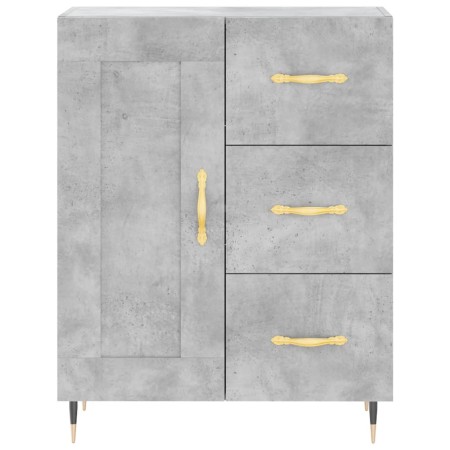 Credenza Grigio Cemento 69,5x34x180 cm in Legno Multistrato