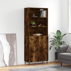 Credenza Rovere Fumo 69,5x34x180 cm in Legno Multistrato