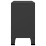 Credenza Nera Industriale 105x35x62 cm in Metallo e Vetro