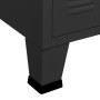 Credenza Nera Industriale 105x35x62 cm in Metallo e Vetro