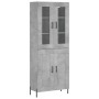 Credenza Grigio Cemento 69,5x34x180 cm in Legno Multistrato