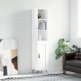 Credenza 34,5x34x180 cm in Legno Multistrato Bianco Lucido