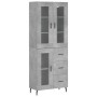 Credenza Grigio Cemento 69,5x34x180 cm in Legno Multistrato