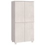 Armadio HAMAR Bianco 89x50x180 cm in Legno Massello di Pino