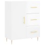 Credenza Bianco Lucido 69,5x34x180 cm in Legno Multistrato