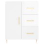 Credenza Bianco Lucido 69,5x34x180 cm in Legno Multistrato