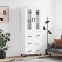 Credenza Bianca 69,5x34x180 cm in Legno Multistrato