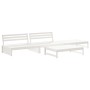 Set Divani da Giardino 4pz con Cuscini in Legno Massello Bianco