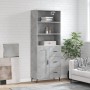 Credenza Grigio Cemento 69,5x34x180 cm in Legno Multistrato