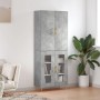 Credenza Grigio Cemento 69,5x34x180 cm in Legno Multistrato