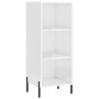 Credenza 34,5x34x180 cm in Legno Multistrato Bianco Lucido