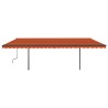 Tenda da Sole Retrattile Automatica Pali 6x3 m Arancio Marrone
