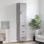 Credenza Grigio Sonoma 34,5x34x180 cm in Legno Multistrato