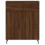 Credenza Rovere Marrone 69,5x34x180 cm in Legno Multistrato