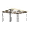 Gazebo con Zanzariera e Luci LED 4x3x2,73 m Crema