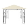 Gazebo con Zanzariera e Luci LED 4x3x2,73 m Crema