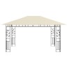 Gazebo con Zanzariera e Luci LED 4x3x2,73 m Crema