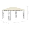 Gazebo con Zanzariera e Luci LED 4x3x2,73 m Crema