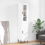 Credenza 34,5x34x180 cm in Legno Multistrato Bianco Lucido