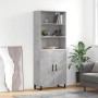 Credenza Grigio Cemento 69,5x34x180 cm in Legno Multistrato