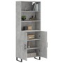 Credenza Grigio Cemento 69,5x34x180 cm in Legno Multistrato