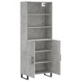 Credenza Grigio Cemento 69,5x34x180 cm in Legno Multistrato