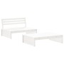 Set Divani da Giardino 2pz con Cuscini in Legno Massello Bianco