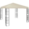 Gazebo con Stringa di Luci LED 3x3 m Crema