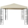 Gazebo con Stringa di Luci LED 3x3 m Crema