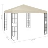 Gazebo con Stringa di Luci LED 3x3 m Crema