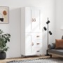 Credenza Bianco Lucido 69,5x34x180 cm in Legno Multistrato