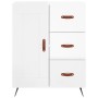 Credenza Bianco Lucido 69,5x34x180 cm in Legno Multistrato