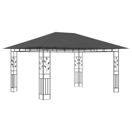 Gazebo con Zanzariera e Luci LED 4x3x2,73 m Antracite