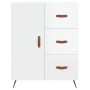 Credenza Bianco Lucido 69,5x34x180 cm in Legno Multistrato