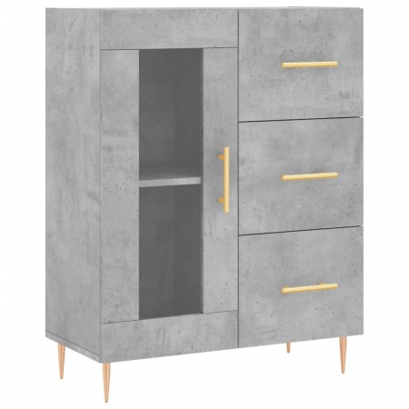 Credenza Grigio Cemento 69,5x34x180 cm in Legno Multistrato